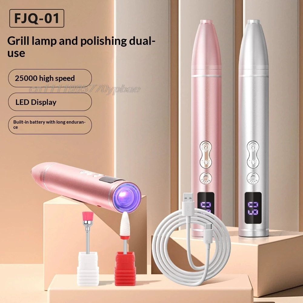 Nail Drill Machine UV LED Lamp 2-In-1 Wireless 25000RPM Salon Home Gel Polish Dryer Torno Uñas Nail Drill Equipment