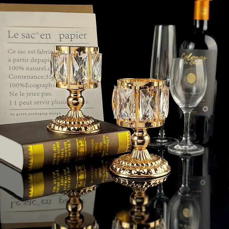 European Style Glass Candlestick Creative Wedding Decoration Home Soft Decoration Wedding Candle Holder