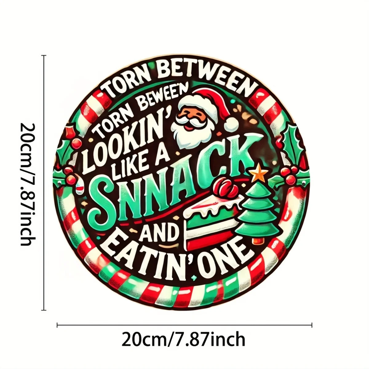 قطعة واحدة من لافتة فنية جدارية معدنية لعيد الميلاد مقاس 8 × 8 بوصات - ديكور من الألومنيوم لغرفة النوم والمطبخ والمطعم والبار والمنزل والحديقة #6