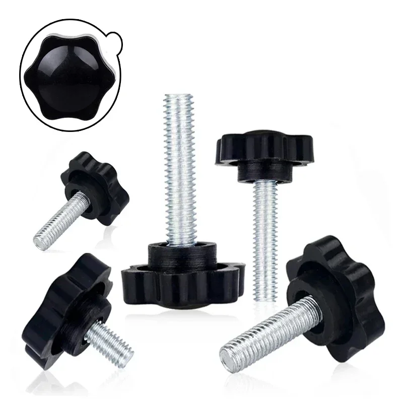 10PCS Star Shape Thread Clamping Handle Bolt Bakelite Hand Knob Tightening Screw Industry Equipment Plastic Steel M5 M6 M8