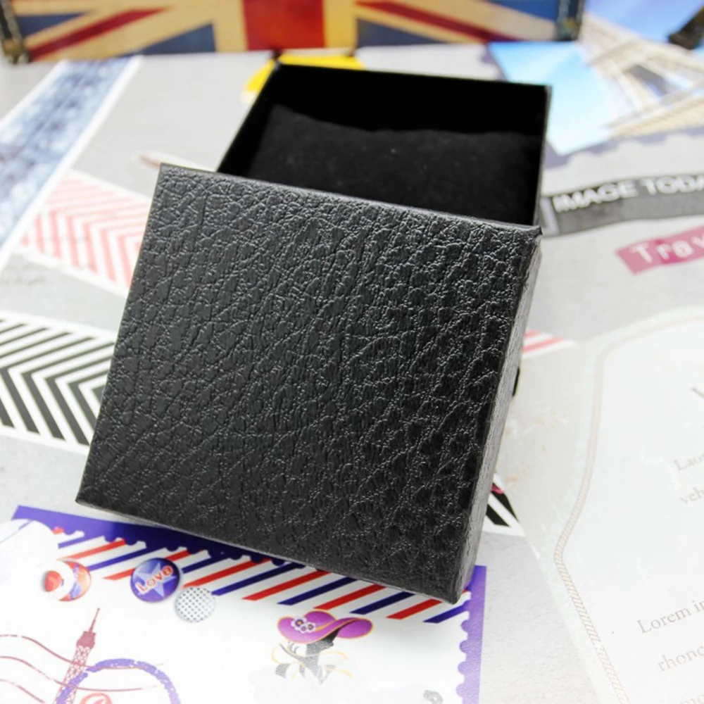 Imitation Leather Watch Box Lychee Pattern Watch Bracelet Case Jewellry Accessories Black Storage Organizer Gift Wrap Packaging