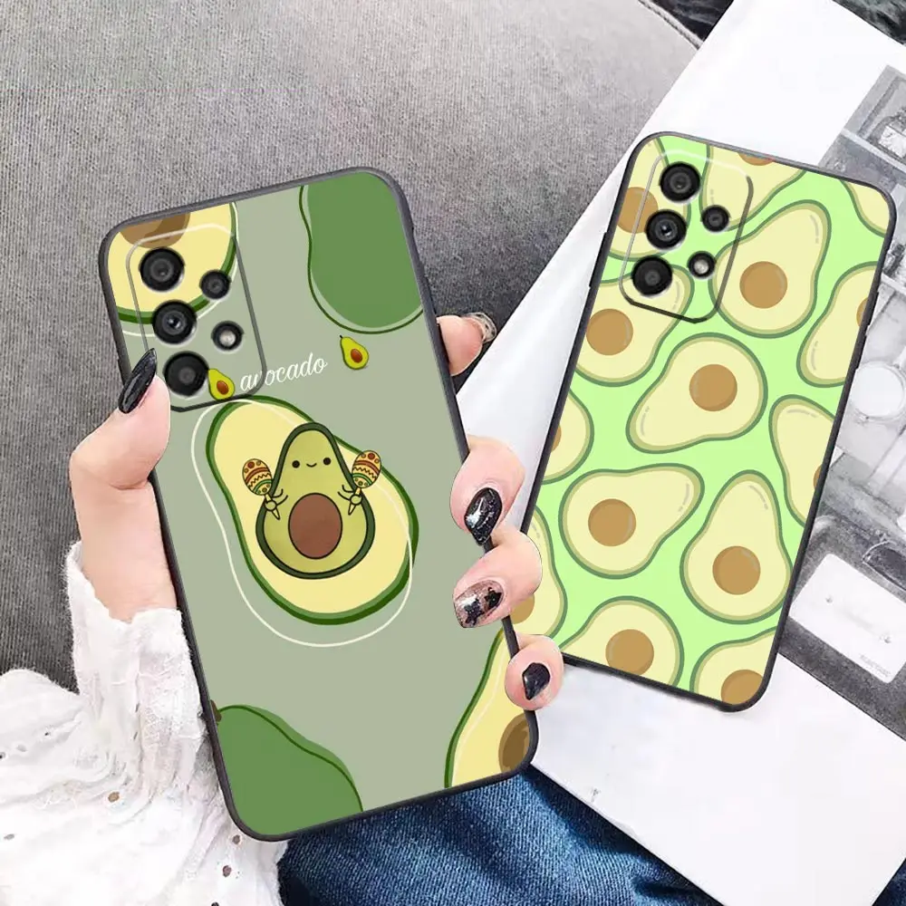 Cute Cartoon Avocado Funda Case For Samsung Galaxy A90 A80 A73 A71 A53 A52 A51 A42 A33 A32 A31 A30 A23 A22 A21S A20S A14 Case