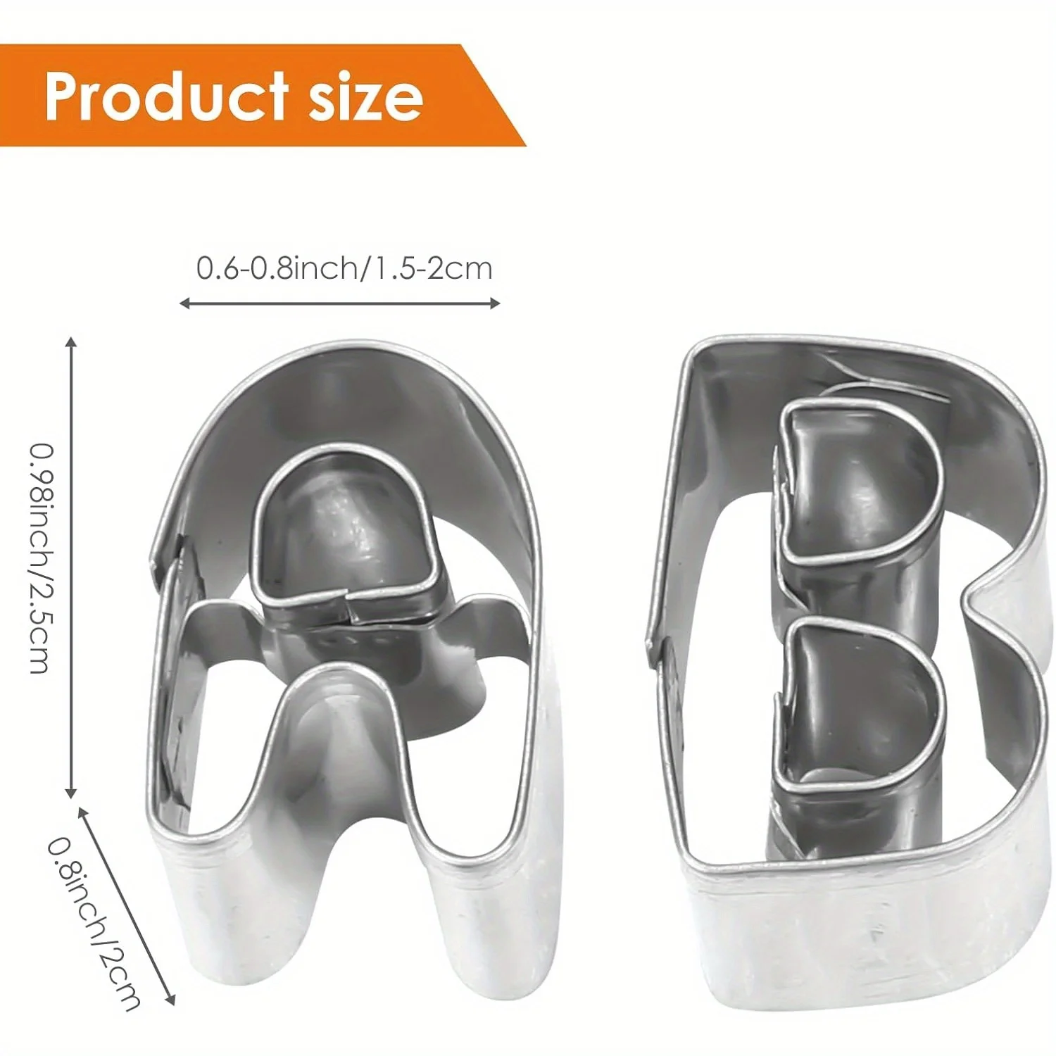 26pcs, Letter Cookie Cutters Shapes Stainless Steel Cookie Cutter Set Fondant Biscuit Fruit Dough Mold Tools for Birthday