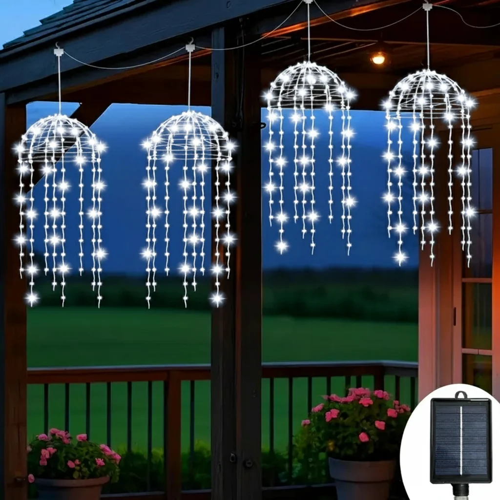 Solar Jellyfish Lights 4/6 pcs Solar Waterproof Outdoor Hanging Home Garden Decoration Lights With 8 Modes for Courtyard Trees image 3