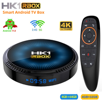 HK1 RBOX W2 Android 11 TV Box Amlogic S905W2 4K 2.4G 5G Dual Wifi BT RAM 4GB ROM 32GB 64GB Smart TVBox Youtube Media Player