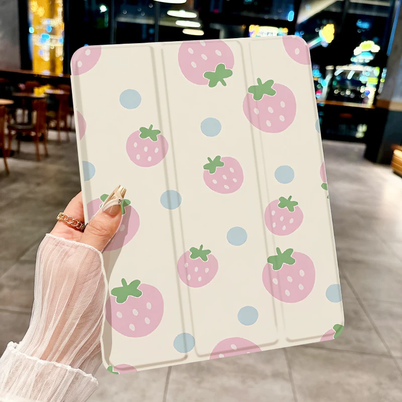 

Чехол для планшета Strawberry World ДЛЯ iPad pro 10/11 дюймов 2020/6/7/8th/Air 3rd/Air 4/9th Gen/Air 5th Gen 2022/Air 11Anti-drop