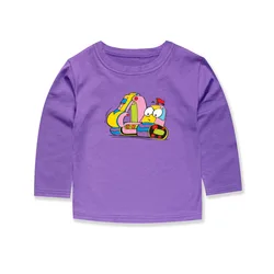 Boys T Shirt Long Sleeve for Kids Toddlers 2 to 3 4 5 6 7 8 9 10 11 12 13 14 Years Cotton Purple Baby Boy Tshirt 9 12 18 Months