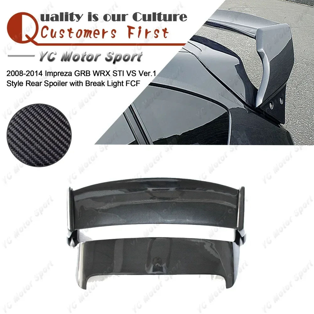 

Car Accessories Full Carbon Fiber VS Ver.1 Style Rear Spoiler with Break Light Fit For 2008-2014 Impreza GRB WRX STI Trunk Wing