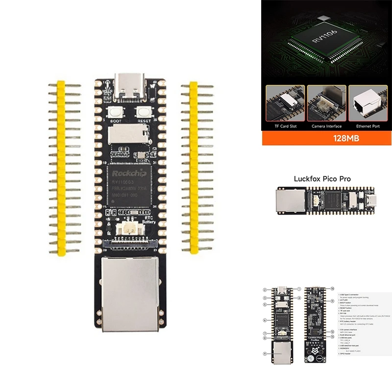 

Luckfox Pico Linux RV1106 Development Board ARM Cortex-A7/RISC-V Better Than For Raspberry Pi Pico, Luckfox-Pico