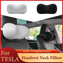 Headrest Neck Pillow For Tesla Model 3/Y/Highland/Juniper Car Seat Neck Rest Auto Seat Head Support Pillow Automobile Accessory