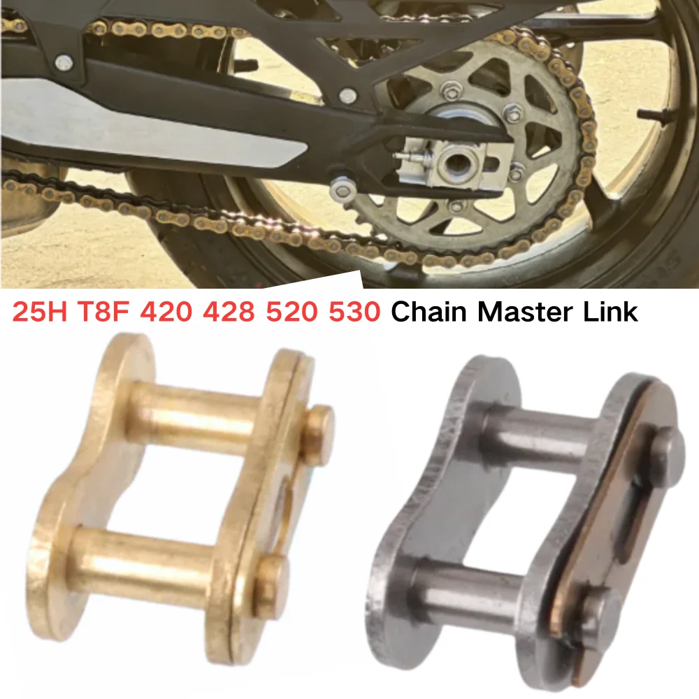 25H T8F 420 428 520 530 Chain Connecting Link For Motorcycle 50cc 70cc 90cc 110cc 125cc ATV Quad 4‑Wheeler Pocket Dirt Bike
