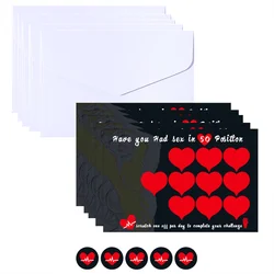 5pcs/set Valentine's Day Couples Dating Games Adult Sexual Position Scratch Cards with Envelopes