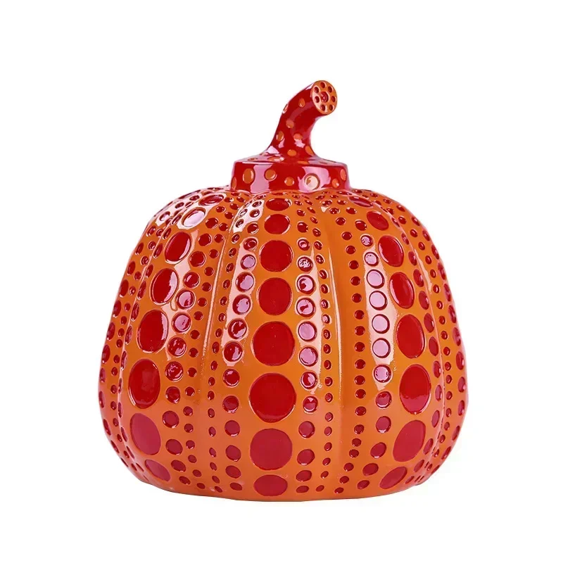 

Yayoi Kusanagi's polka dot art pumpkin ornament, foyer decoration, home decor resin ornament