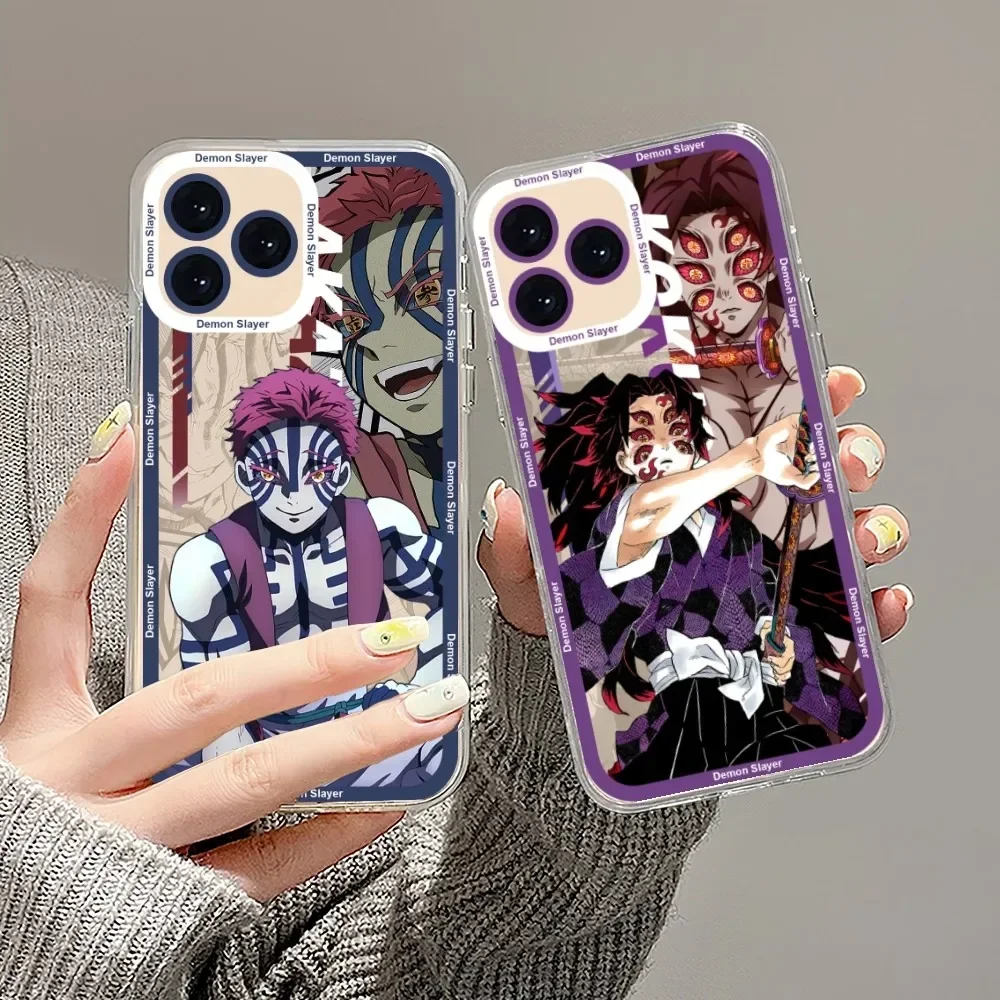 Demon Slayer Muzan Kokushibo Douma Phone Case For Samsung Galaxy S10 S20 S21 S22 S23 S24 FE Plus Ultra Note 20 Transparent Shell