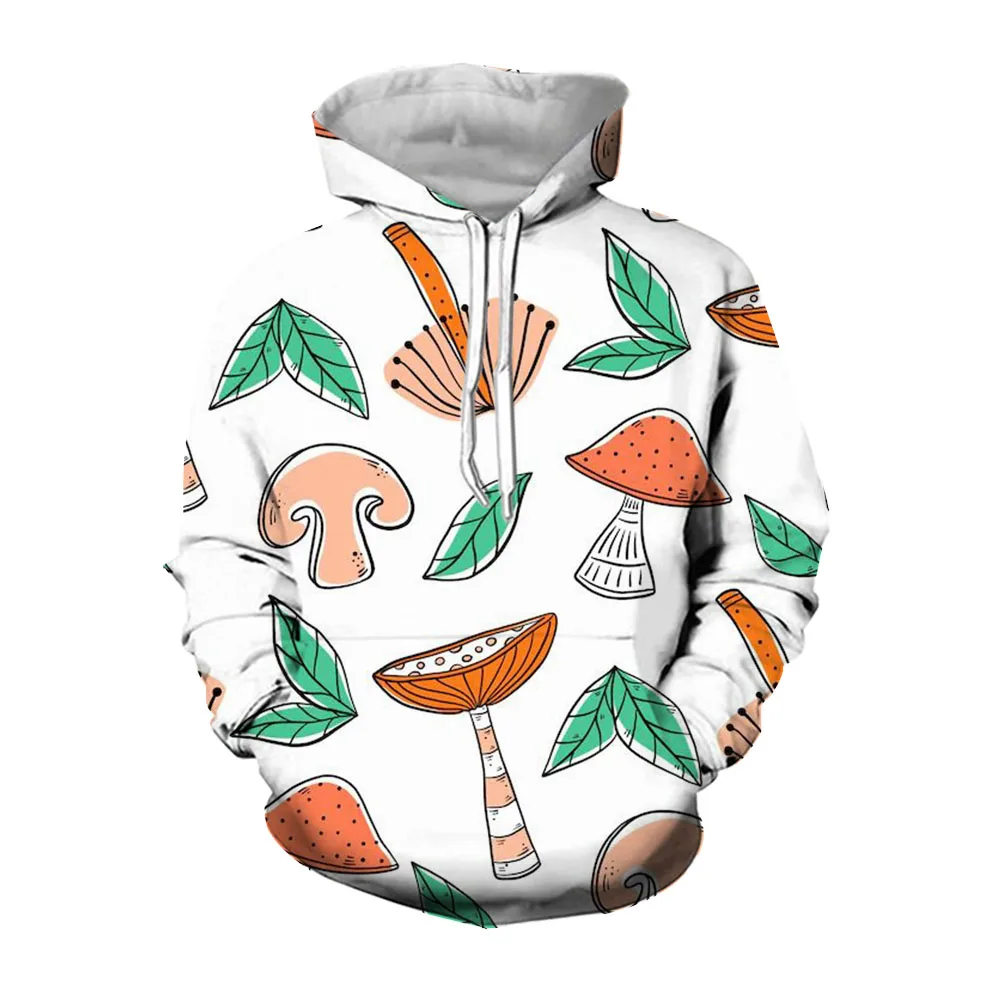 Jumeast 3D Mushroom Flower Printed Cottagecore Men Streetwear Hoodies Long Sleeve Hoody's Autumn Pullover Y2K Plant Graphic Tops