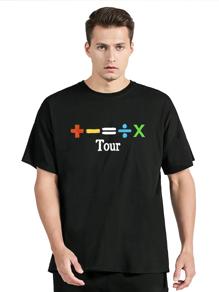 Mathematics Music Tour T Shirt 2023 Ed Sheeran Albums Fans Gift Tee Tops Casual Summer 100% Cotton T-shirt Clothing