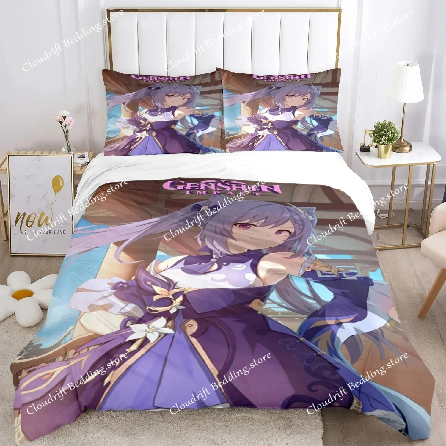 

Genshin Impact Print Bedding Set Fashion Article Children or Adults for Beds Quilt Covers Pillowcases Bedding Set