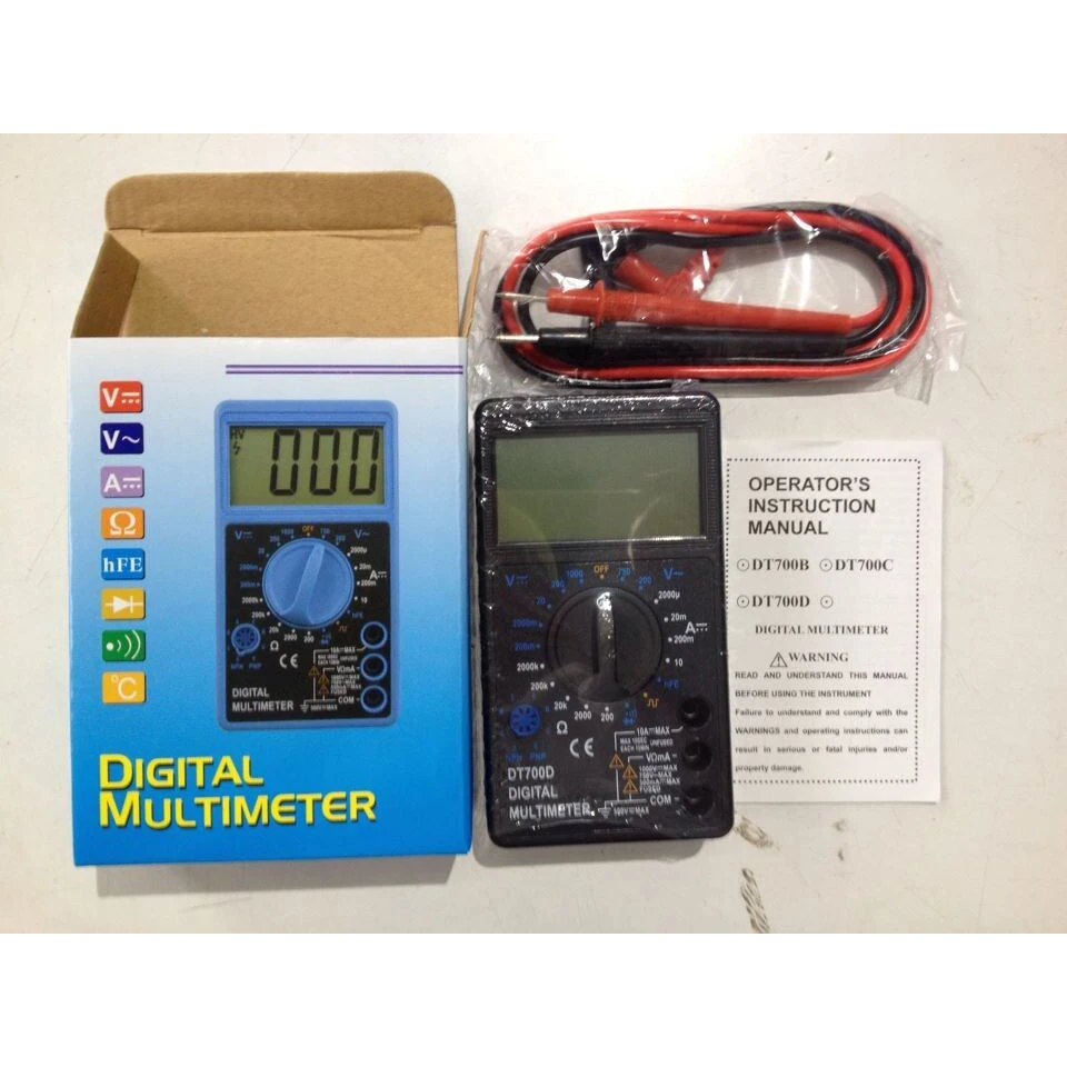 CE Large Screen Digital Multimeter with Buzzer Square Wave Out-put Tester Digital Multimeter Profesional  Home Appliance DT700D
