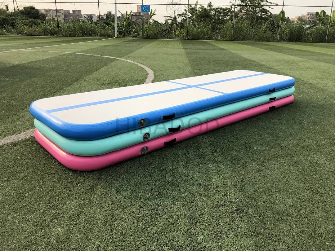 HIBADOU tapis de culbutage de piste d'air gonflable 6*2*0.2m tapis d'air de gymnastique tapis de culbutage tapis de sol d'air avec une pompe