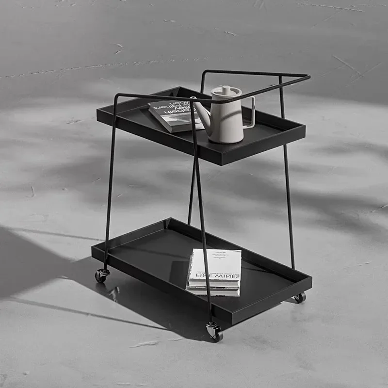 Bedroom Iron Trolleys Mobile Wheel Food Drinks Simple Cart Serving Kitchen Living Room