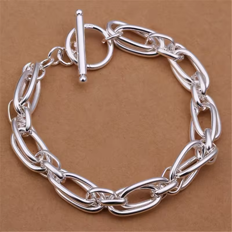 Fine 925 Sterling Silver Noble Nice Chain Solid Bracelet for Women Men Charms Party Gift Wedding Fashion Jewelry Hot Model - Image 26
