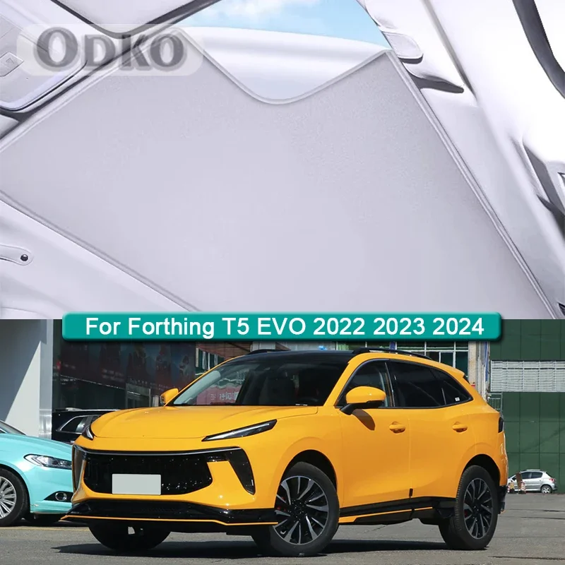 

Car Roof Sunshade For Forthing T5 EVO 2022 2023 2024 Electrostatic Adsorption Sunroof Sunshade Skylight Blind Shading Sticker
