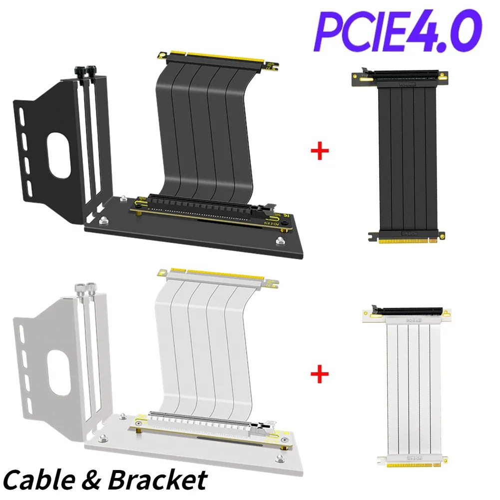 

PCI-E 4,0 X16 видеокарта GPU вертикальный кронштейн фиксированная комбинация DIY Полная скорость PCI E Gen4 переходник Удлинительный кабель для ATX