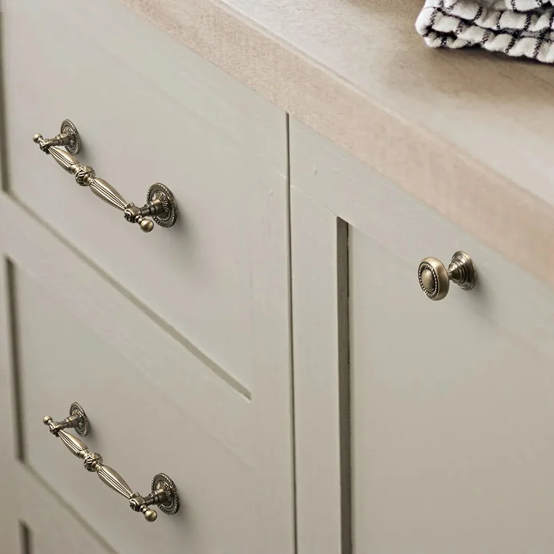 Cabinet Door Handle, Antique Bronze Handle, Antique European Style Countryside Drawer, Cabinet Door, Wardrobe Furniture Handle