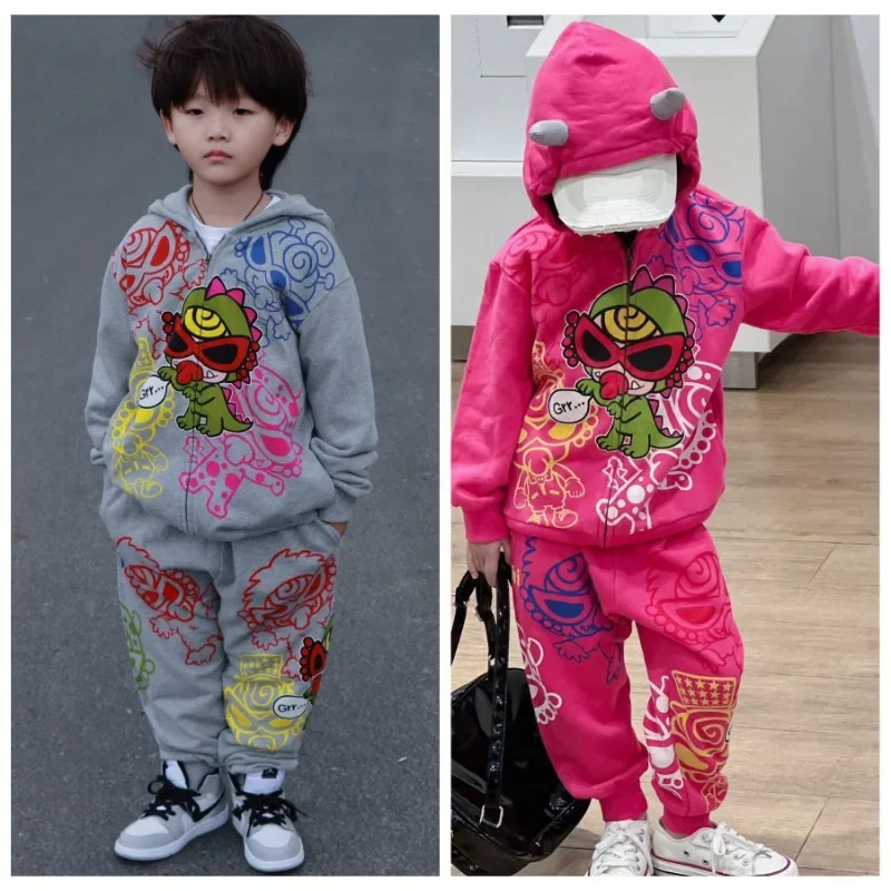 

Autumn Japanese Kids Sets Cartoon Trendy Sweater Fashion Kids Clothes Boys Kids Hoodies Boy Hooded Jacket Baby Pant Set