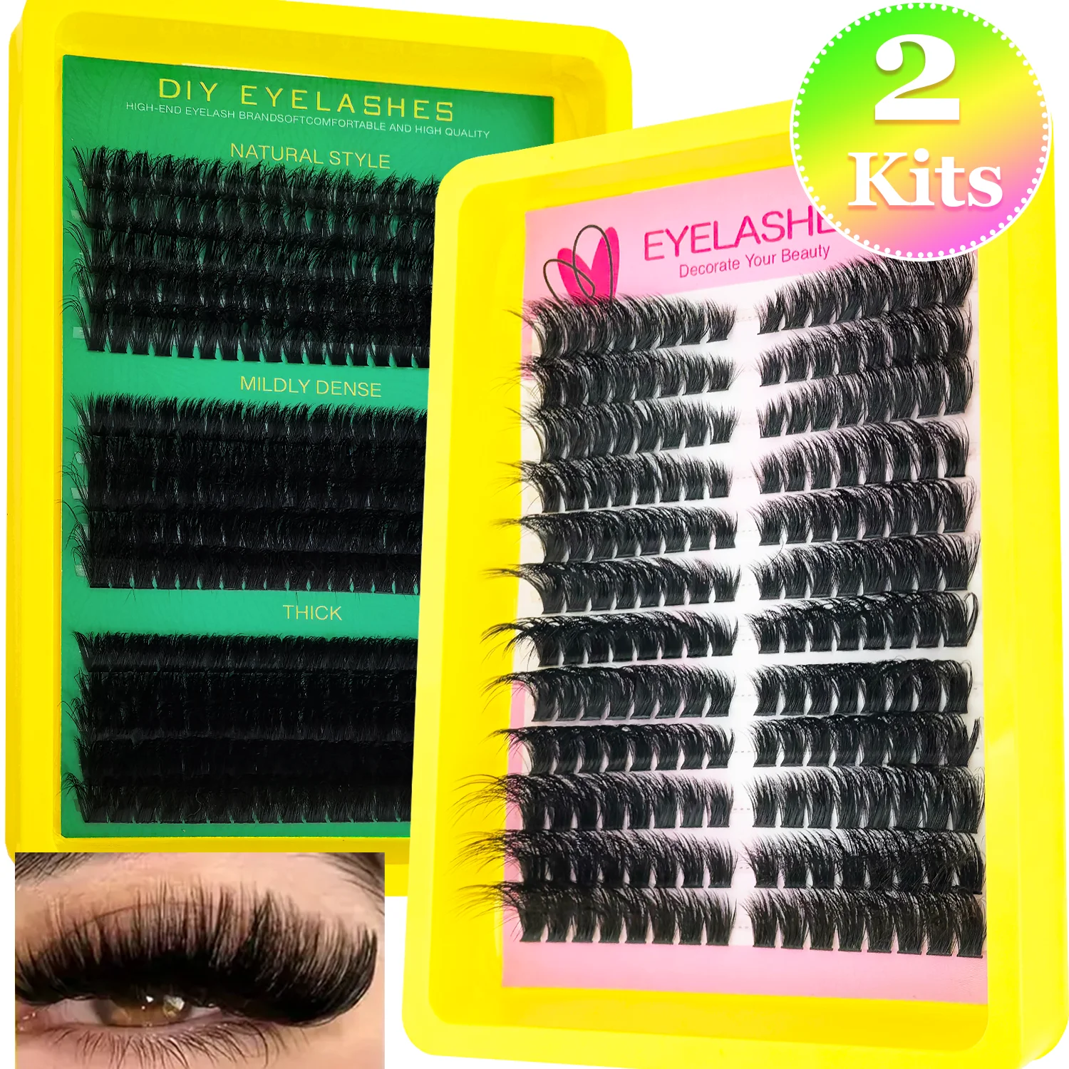 DIY lash Professionele wimperverlenging / 10-16 mm / dikke valse wimpers Mixed0.07 mm / D Curl Cat-Eye voor een pluizig en dramatisch uiterlijk