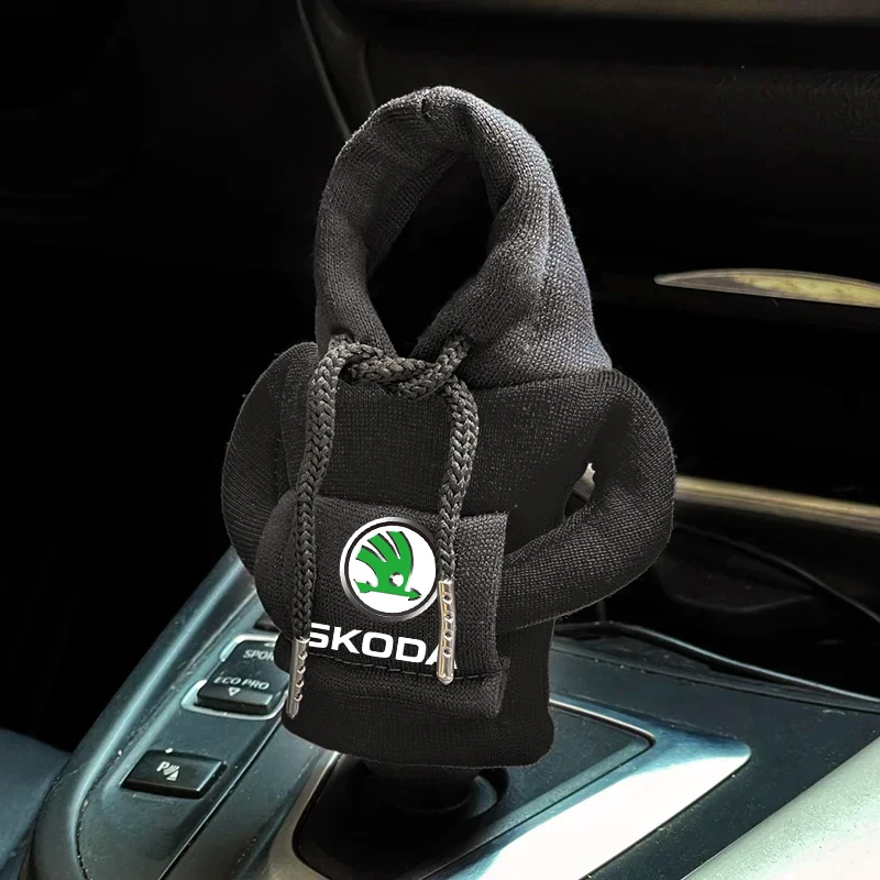 Universal Hoodie Car Gear Shift Cover Car Interior Accessories For Skoda Kodiaq Fabia Kamiq Karoq Octavia A5 A7 Rapid Scala Kami