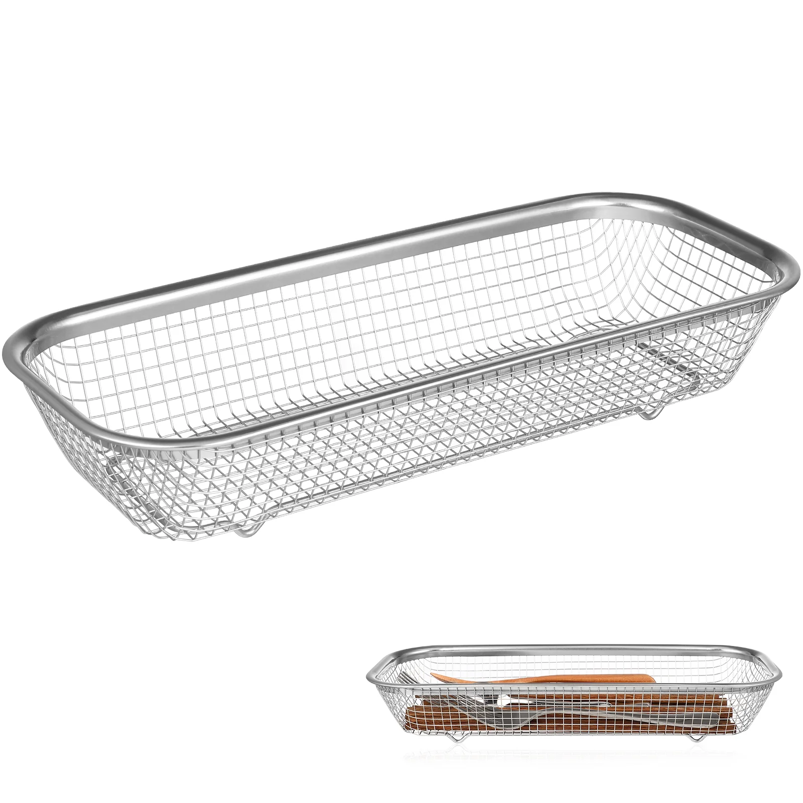 

Cabinet Chopstick Rest Basket Dishes Drying Rack Metal Cutlery Holder Container Stainless Steel Drainer Storage