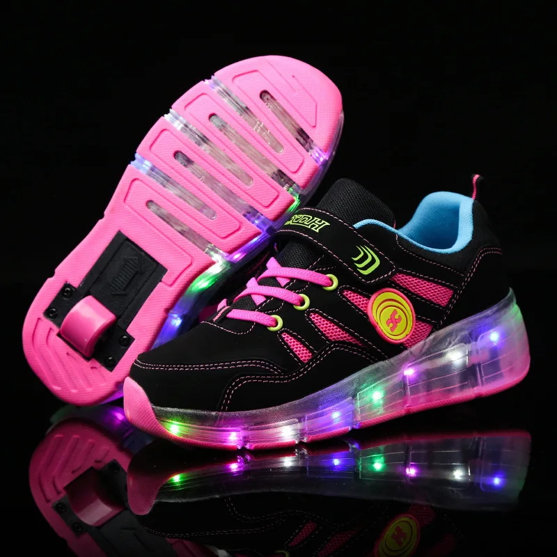 

Shoes colorful vibration light shoes single wheel walking shoes Children light roller shoes ultra-light wheel shoes