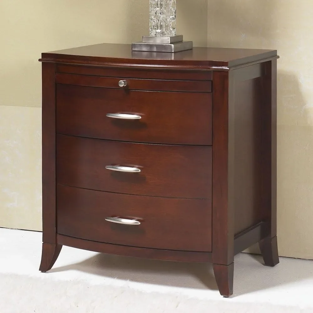 

Furniture Solid Wood Nightstand, 3-Drawer, Brighton - Cinnamon