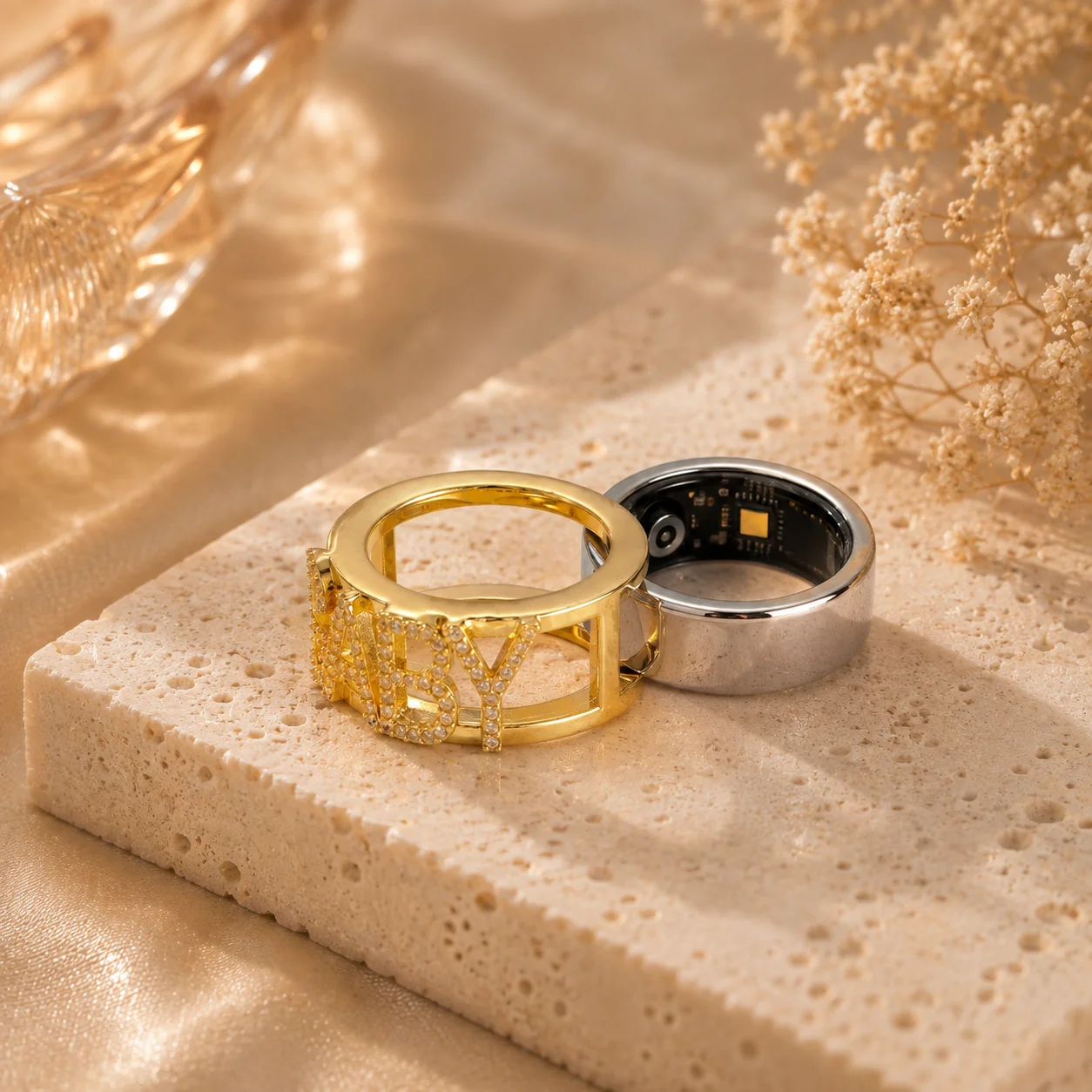 Custom Name Smart Ring Cover Compatible with Oura Gen 4 Gen 5 Wide Ring Guard CZ Jewelry Accessory Personalized for Women and Me