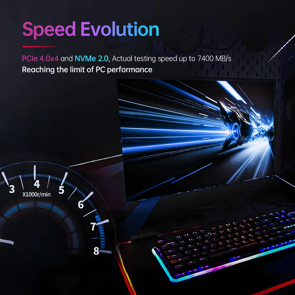 SSK M.2 NVMe SSD PCIe 4,0 7400 MB/s M.2 2280 1T 2T SSD unidad interna de estado sólido para juegos SSD incorporado para juegos de gran capacidad