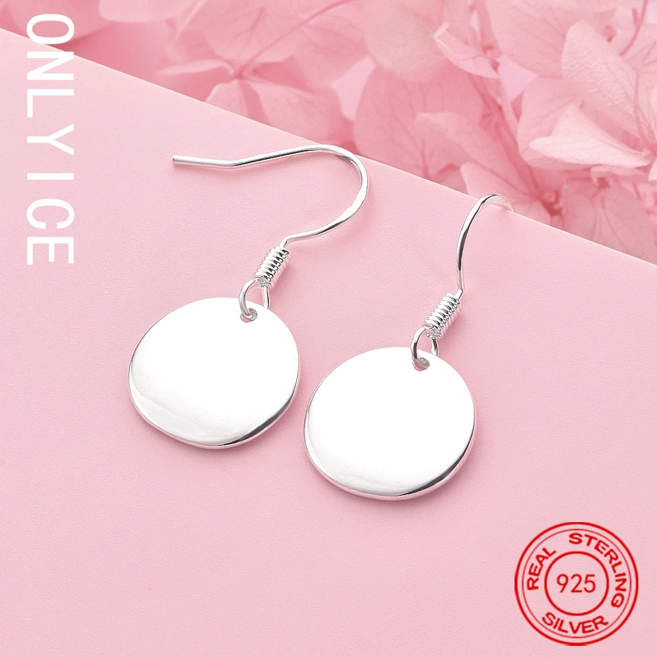 

Hot 925 Sterling Silver Round Earrings Drop Earrings Charm Trend Birthday Gifts Fashion Party Fine Jewelry