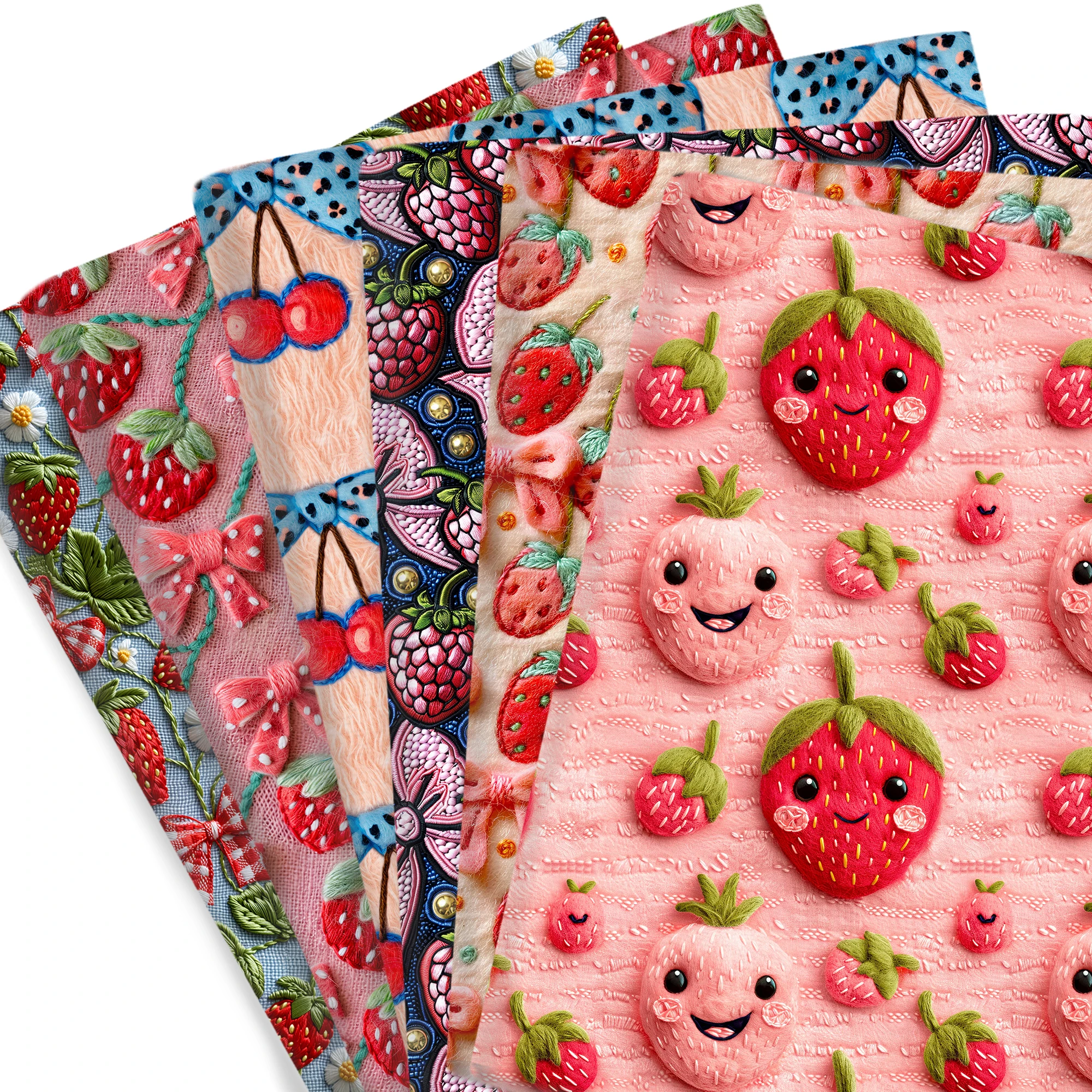 50*145cm Fruit Imitation Embroidery Series Print Polyester Cotton Fabric DIY Tissue Sewing Quilting Fabrics Needlework Material