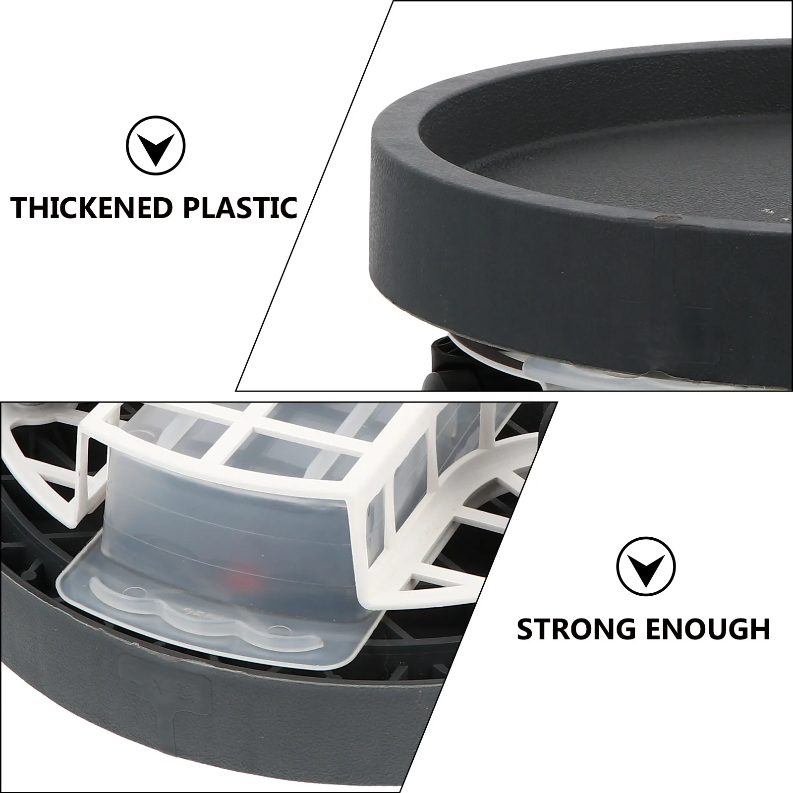 Flower Pot Plant Stand Tray Holder Wheels Thickened Plastic Indoor Outdoor Patio Garden Plant Trolley Pallet Easy Moving