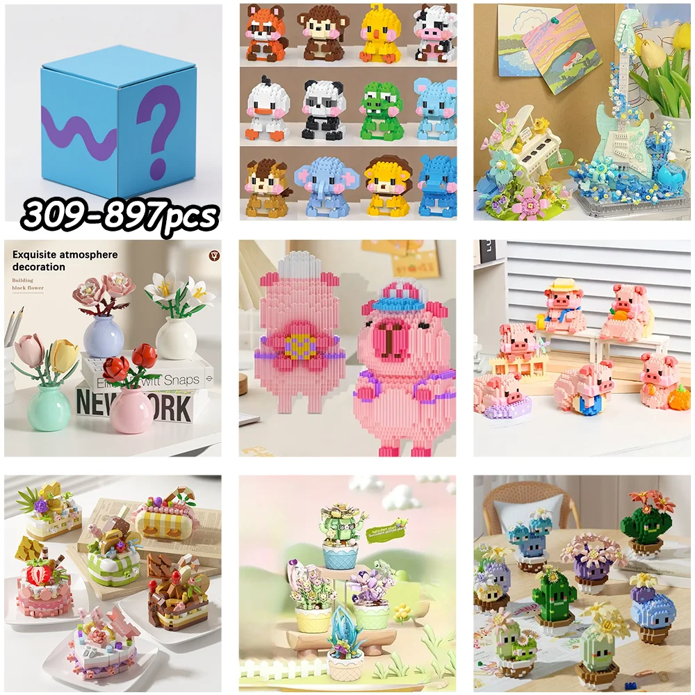 

Случайная слепая коробка игрушек из строительных блоков, разблокировка маленьких сюрпризов в сборе и ухода за счастливым временем.