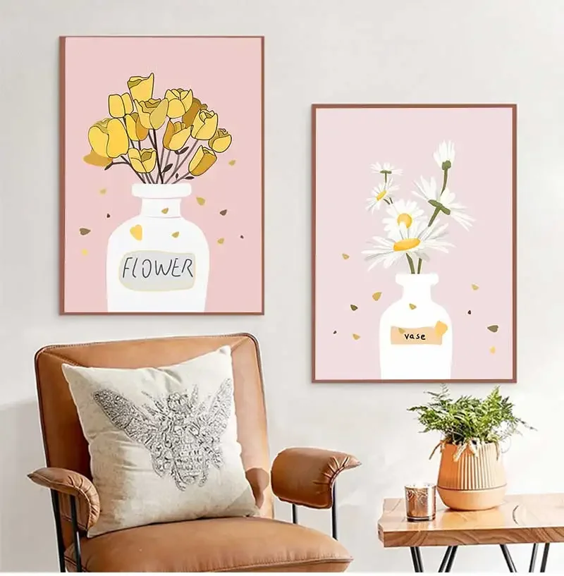 Liquor peaches tequila vodka flowers bar wall art alcohol painting posters and prints photos for living room decoration home