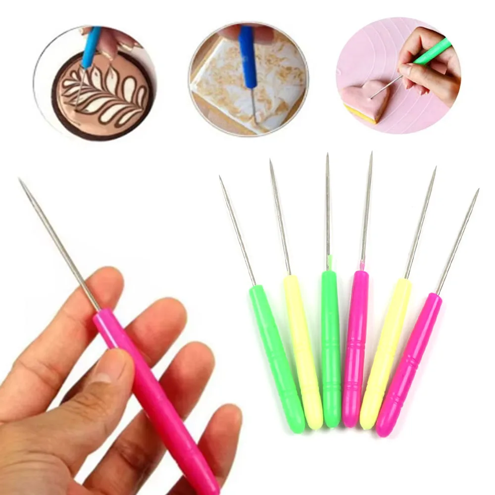 3PC Stainles Steel Scriber Needle Modelling Tool Baking Tools Cake Decorating Fondant Syrup DIY