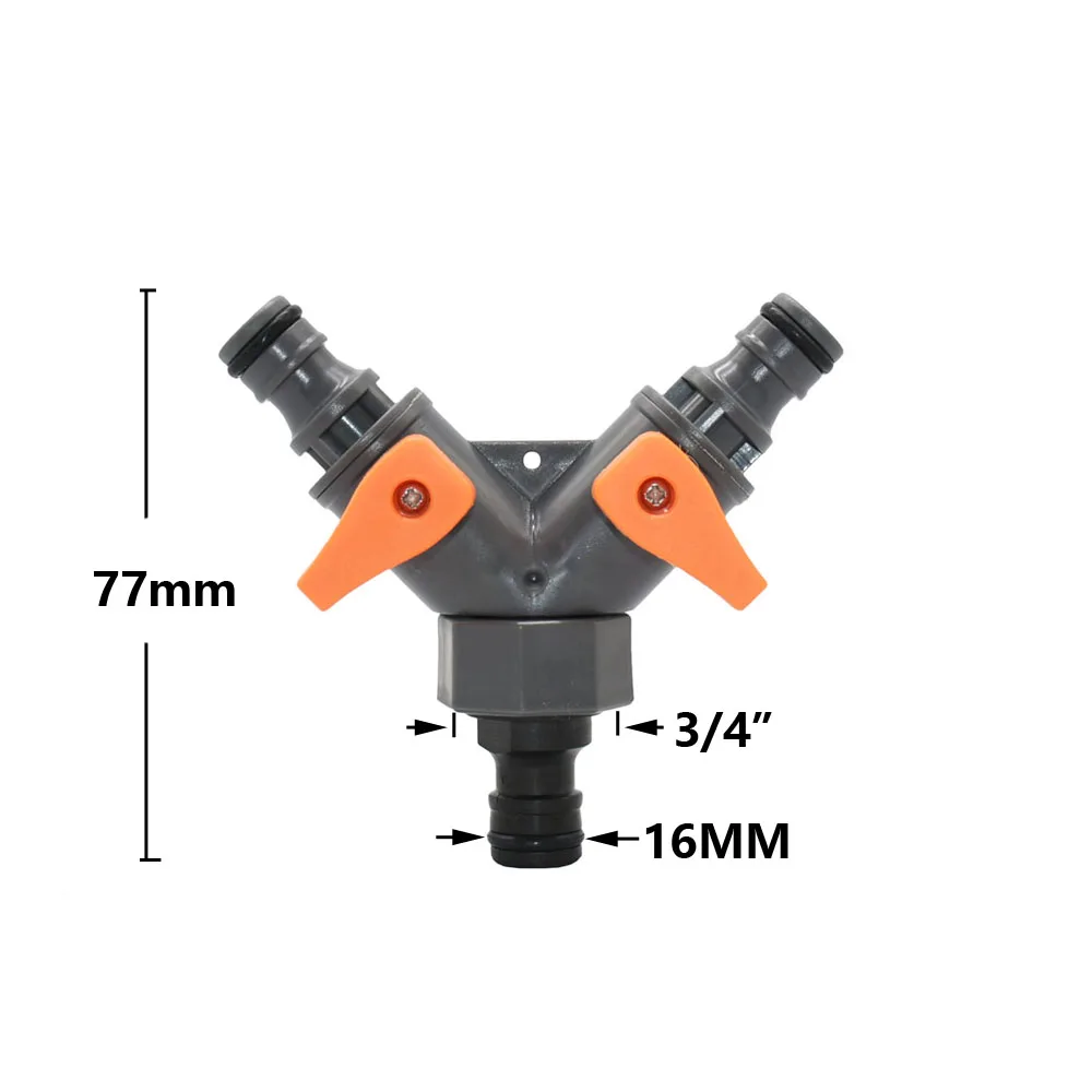 1/2 3/4 gwint ogród 2-Way złącze kranu wąż ogrodowy Splitter Y zawór łącznik 1/4 \