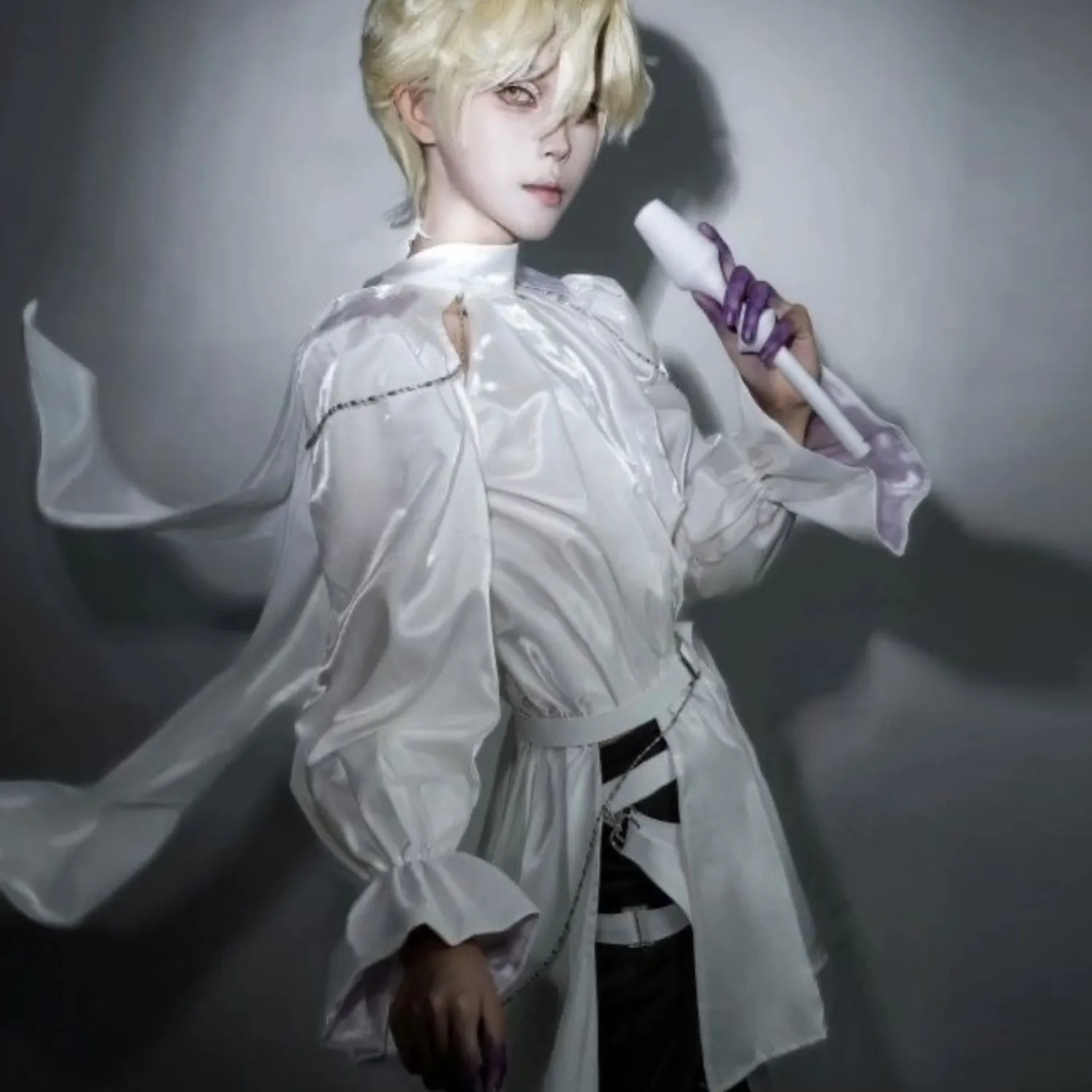 أنيمي الغريبة المرحلة لوكا تأثيري حلي قميص أبيض الملحقات مجموعة كاملة لوكا شعر مستعار تأثيري الدعائم للنساء الرجال ملابس الحفلات البدلة