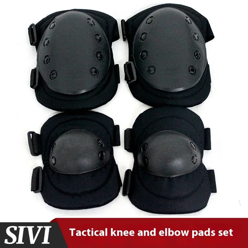 

Tactical Knee Pad Elbow Pad Set Airsoft Knee Elbow Protective Pads Combat Paintball Skate Outdoor Sports Safety Guard Gear