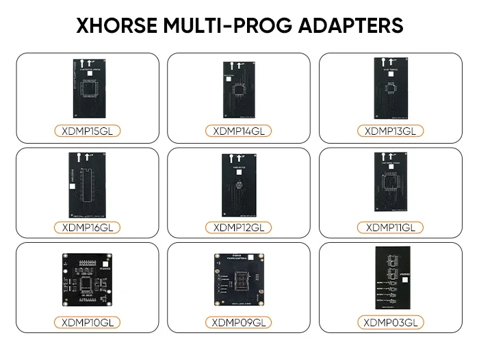 9PCS/SET Xhorse Multi Prog Adapters for EEPROM and FLASH XDMP03GL XDMP09GL XDMP10GL XDMP11GL XDMP12GL XDMP13GL XDMP14GL XDMP15GL