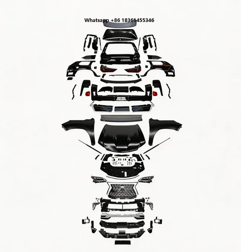 For LX570 2008-2015 Upgrade to 2021 TD Style Bumpers Grill Fenders with Tow Hook and Clips New Perfect Fitment Bodykit