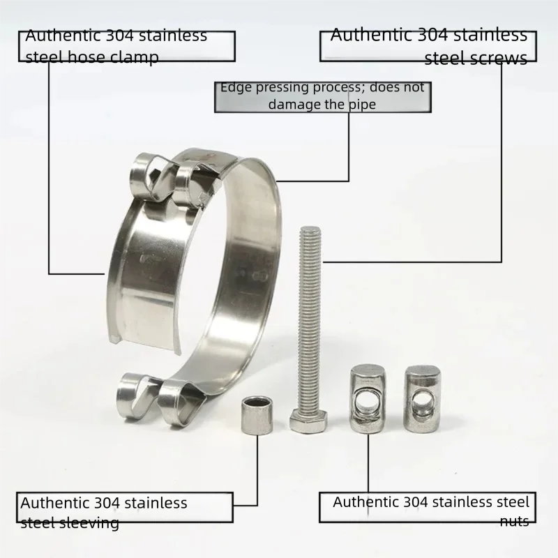 304 stainless steel European-style heavy-duty hose clamp, pipe clamp, bundle clamp, water pipe band clamp, pipe fixing clamp