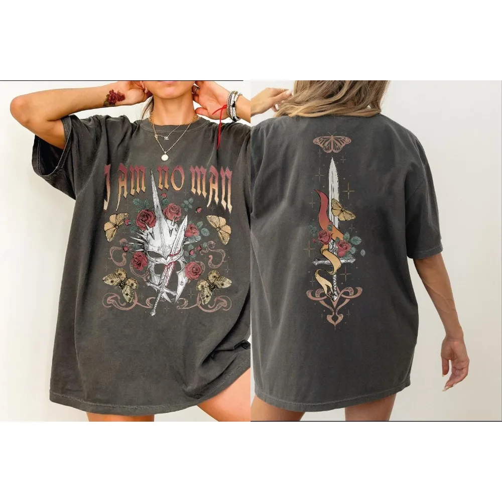 I Am No Man Printed T-shirt Fashion Top Loose and Comfortable Short Sleeve Trendy Women's T-shirt