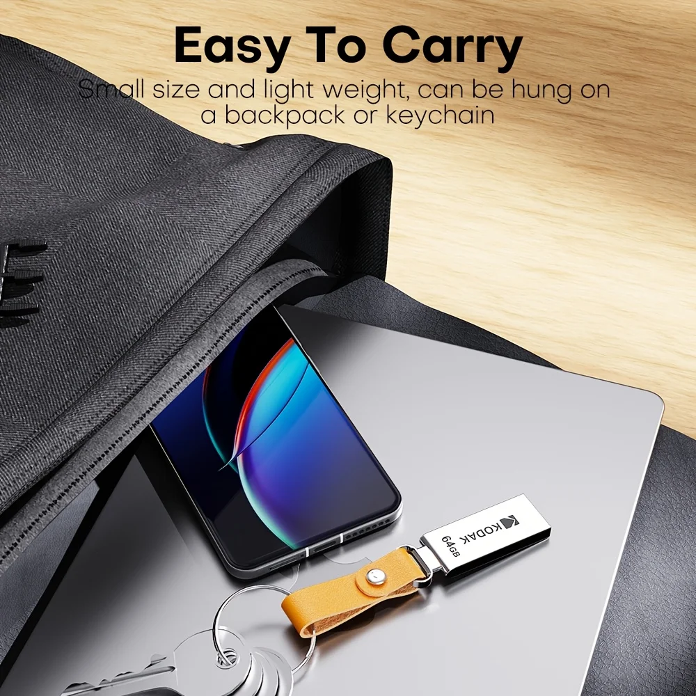 แฟลชไดรฟ์ USB โลหะ Kodak, 32GB/64GB/128GB USB 2.0, ไดรฟ์จัดเก็บข้อมูล USB เพลงในรถยนต์แบบพกพา เหมาะสําหรับใช้ในธุรกิจและในสํานักงาน